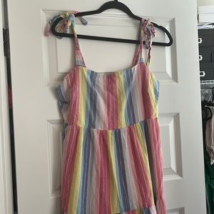 Draper James rsvp rainbow striped maxi dress